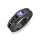 4 - Jayden 1.40 ctw Princess shape Tanzanite accented Black Diamonds Men Wedding Band (5.20 mm) 