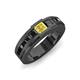 4 - Jayden 1.50 ctw Princess shape Yellow Sapphire accented Black Diamonds Men Wedding Band (5.20 mm) 
