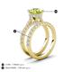 3 - Kalina 2.21 ctw Peridot (7.00 mm) Accented Lab Grown Diamonds Bridal Set Ring  