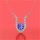 2 - Lyra 6.00 mm Round Tanzanite and Diamond Accent Pendant Necklace 