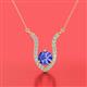 2 - Lyra 6.00 mm Round Tanzanite and Diamond Accent Pendant Necklace 