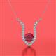 2 - Lyra 6.00 mm Round Ruby and Diamond Accent Pendant Necklace 