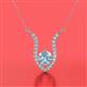2 - Lyra 6.00 mm Round Aquamarine and Diamond Accent Pendant Necklace 