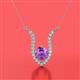 2 - Lyra 6.00 mm Round Amethyst and Diamond Accent Pendant Necklace 