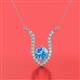 2 - Lyra 6.00 mm Round Blue Topaz and Diamond Accent Pendant Necklace 
