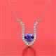 2 - Lyra 6.00 mm Round Iolite and Diamond Accent Pendant Necklace 