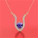2 - Lyra 6.00 mm Round Iolite and Diamond Accent Pendant Necklace 