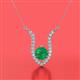 2 - Lyra 6.00 mm Round Emerald and Diamond Accent Pendant Necklace 