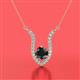 2 - Lyra 6.00 mm Round Black Diamond and White Diamond Accent Pendant Necklace 