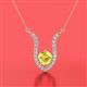 2 - Lyra 6.00 mm Round Yellow Sapphire and Diamond Accent Pendant Necklace 