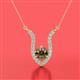 2 - Lyra 6.00 mm Round Smoky Quartz and Diamond Accent Pendant Necklace 