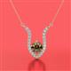 2 - Lyra 6.00 mm Round Smoky Quartz and Diamond Accent Pendant Necklace 