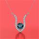 2 - Lyra 6.00 mm Round Blue Diamond and White Diamond Accent Pendant Necklace 
