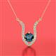 2 - Lyra 6.00 mm Round Blue Diamond and White Diamond Accent Pendant Necklace 