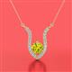 2 - Lyra 6.00 mm Round Yellow Diamond and White Diamond Accent Pendant Necklace 
