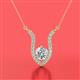 2 - Lyra 6.00 mm Round Diamond Pendant Necklace 