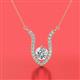 2 - Lyra 6.00 mm Round Diamond Pendant Necklace 