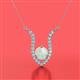 2 - Lyra 6.00 mm Round Opal and Diamond Accent Pendant Necklace 