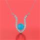 2 - Lyra 6.00 mm Round Turquoise and Diamond Accent Pendant Necklace 