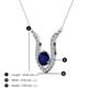 3 - Lyra 6.00 mm Round Blue Sapphire and Diamond Accent Pendant Necklace 