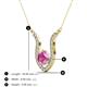 3 - Lyra 6.00 mm Round Pink Sapphire and Diamond Accent Pendant Necklace 