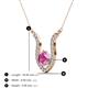 3 - Lyra 6.00 mm Round Pink Sapphire and Diamond Accent Pendant Necklace 