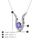 3 - Lyra 6.00 mm Round Tanzanite and Diamond Accent Pendant Necklace 