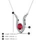 3 - Lyra 6.00 mm Round Ruby and Diamond Accent Pendant Necklace 