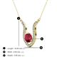 3 - Lyra 6.00 mm Round Ruby and Diamond Accent Pendant Necklace 