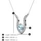 3 - Lyra 6.00 mm Round Aquamarine and Diamond Accent Pendant Necklace 
