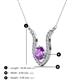 3 - Lyra 6.00 mm Round Amethyst and Diamond Accent Pendant Necklace 