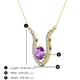 3 - Lyra 6.00 mm Round Amethyst and Diamond Accent Pendant Necklace 