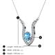 3 - Lyra 6.00 mm Round Blue Topaz and Diamond Accent Pendant Necklace 