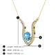 3 - Lyra 6.00 mm Round Blue Topaz and Diamond Accent Pendant Necklace 