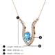 3 - Lyra 6.00 mm Round Blue Topaz and Diamond Accent Pendant Necklace 