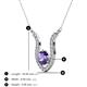 3 - Lyra 6.00 mm Round Iolite and Diamond Accent Pendant Necklace 