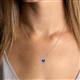 4 - Lyra 6.00 mm Round Iolite and Diamond Accent Pendant Necklace 