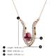 3 - Lyra 6.00 mm Round Rhodolite Garnet and Diamond Accent Pendant Necklace 