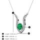 3 - Lyra 6.00 mm Round Emerald and Diamond Accent Pendant Necklace 
