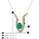 3 - Lyra 6.00 mm Round Emerald and Diamond Accent Pendant Necklace 