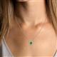 4 - Lyra 6.00 mm Round Emerald and Diamond Accent Pendant Necklace 