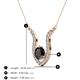 3 - Lyra 6.00 mm Round Black Diamond and White Diamond Accent Pendant Necklace 