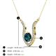 3 - Lyra 6.00 mm Round Blue Diamond and White Diamond Accent Pendant Necklace 