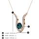 3 - Lyra 6.00 mm Round Blue Diamond and White Diamond Accent Pendant Necklace 