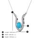 3 - Lyra 6.00 mm Round Turquoise and Diamond Accent Pendant Necklace 