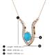 3 - Lyra 6.00 mm Round Turquoise and Diamond Accent Pendant Necklace 