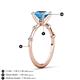 4 - Nuria 1.91 ctw Cushion Shape Blue Topaz (7.00 mm) accented Natural Diamonds Engagement Ring 