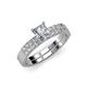 1 - Fenice 1.54 ctw Lab Grown Diamond (5.50 mm) Accented Natural Diamonds Bridal Set Ring  