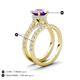 3 - Kalina 1.97 ctw Amethyst (7.00 mm) Accented Lab Grown Diamonds Bridal Set Ring  