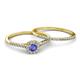 4 - Selena Prima 1.07 ctw of Tanzanite Accented Natural Diamonds Halo Bridal Set Ring 
